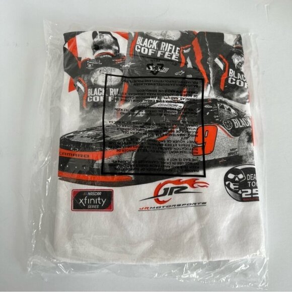 Noah Gragson, Men's JR Motorsports T-Shirt - White. Size: XL. NWT. (1693) - Picture 3 of 9
